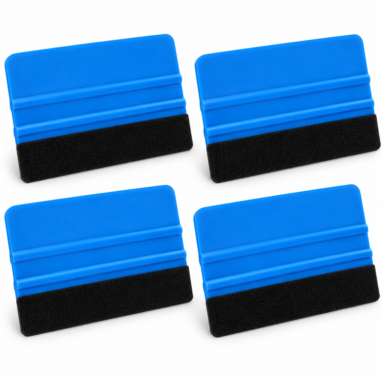 4er Set Rakel mit Filzkante Blau